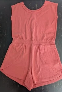 NWT Athleta Girls Pink Coral Salmon Retreat Yourself Romper XXL/16 - Picture 1 of 3