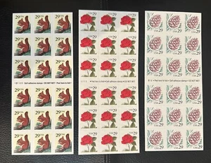 U.S. STAMPS (3) 29c BOOKLET PANES OF 18 SELF ADHESIVE #2489a, #2490a, #2491a MNH - Picture 1 of 2