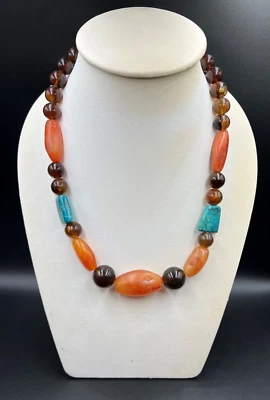 India del Himalaya Tibetano Nepalí Turquesa Ámbar Pema Raka Cornalina Ágata Cuentas Foto 1 de 4