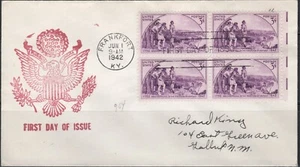US Scott #904, Block of 4, "Kentucky Statehood, 150th Anniv."FDC - Picture 1 of 1