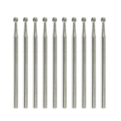 US 10Pcs WAVE Dental Tungsten Carbide Burs Drills Round Straight Handpiece HP 8 - Image 1 of 4