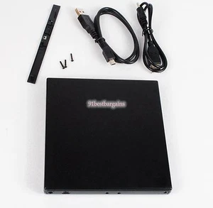 USB External Drive Enclosure Box Case for 9.5mm Laptop SATA CD DVD MacBook - Afbeelding 1 van 11