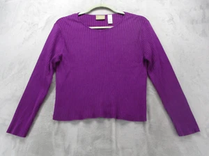 Maglione Liz Claiborne Liz Wear maglia a costine donna grande viola rayon cotone - Foto 1 di 13