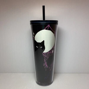 Starbucks 2021 Halloween Glow in the Dark Glitter Black Cat Tumbler, Venti 24oz - Picture 1 of 14