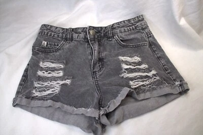 Pantalones Cortos para Mujer Lira Talla 3 Azul Corte Tela Desgastada Bolsillos Tela en Contraste Foto 1 de 4