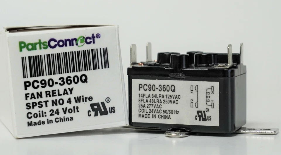 Relé de ventilador de uso geral fechado 90-360 24V SPST 184 - Imagem 1 de 4