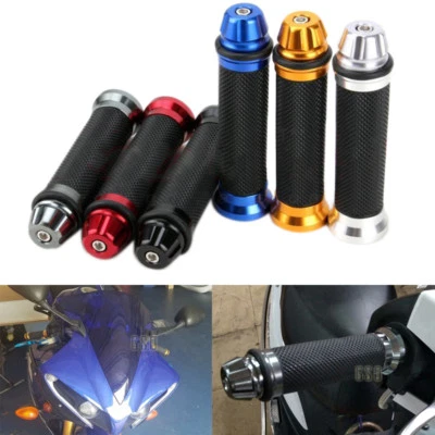 Motorcycle Rubber Gel Hand Grips 7/8" 6 Colors For Yamaha R1 R6 R6S FZ-09 08 07 - Image 1 of 4