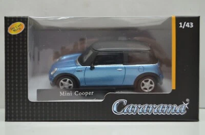  1:43 Scale Mini Cooper Blue  #250ND Cararama Diecast Model Car  - image 1 of 2