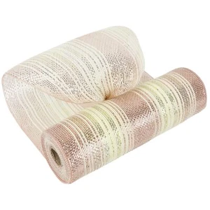 MEEDEE Christmas Mesh Ribbon for Wreath Gold Silver and Rose Gold Ombré Deco ... - Picture 1 of 9