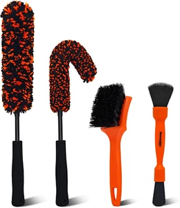 4PCS Car Wheel Cleaning Kit - No-Scratch Microfiber Brushes for All Wheels - Picture 1 of 7