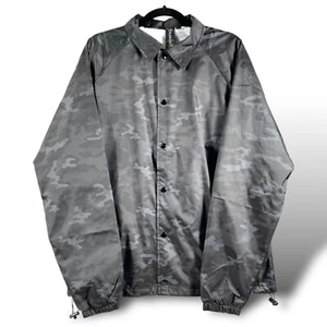 Burnside Mentor Jacke Herren Gr. M schwarz Camouflage Druckknopfleiste Skate Windbreaker #9718 - Bild 1 von 9