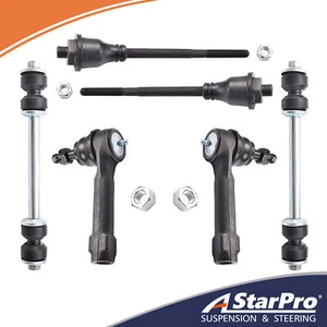 6pc Front Tie Rod Kit Sway Bar For Cadillac Silverado 1500 GMC Sierra 1500 Tahoe - Picture 1 of 7