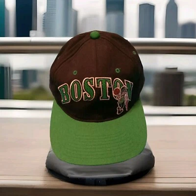 Vintage 90s HTF Boston Celtics Snapback Hat Starter 100% Wool Front Back Graphic - Image 1 of 4