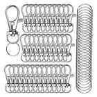 For Key Rings Lobster Claw Clasp 120 Pieces Push Gate Snap Hook Swivel For Jeans