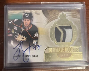 2013-14 Hampus Lindholm Ultimate Rookie Auto Patch RC RPA On Card Auto 24/25 - Picture 1 of 2