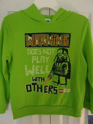 Boys Lego Star Wars Darth Vader Green Sweatshirt Hoodie Size 4 NWT - Image 1 of 4