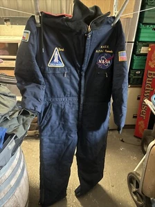 Original NASA Space Shuttle Program Quilted Overalls N.F..A.C Wind Tunnels Cali - Foto 1 di 11
