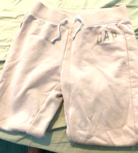 Gap girl's pink cotton blend sweat pants elastic waist Size 8 - Picture 1 of 4