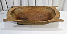 1800's Wooden Dough Bowl Antique Primitive Dough Bowl Handles  27”x 13.25 x 5.5”