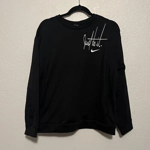 Camisa Nike Negra Térmica Mangas Largas, Interior Difuso Talla Pequeña Logotipo En el Pecho Izquierdo - Imagen 1 de 8