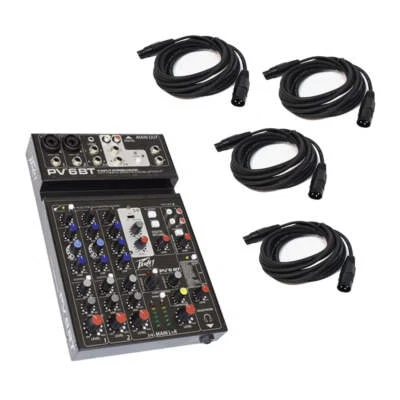 Consola Mezcladora Compacta Peavey PV 6 BT 6 Canales con Bluetooth + 4 XLR Foto 1 de 4
