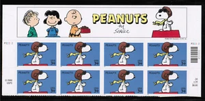 US USA Sc# 3507 var MNH FVF TOP PL# BLOCK of 8 w Border Snoopy Peanuts - Picture 1 of 1