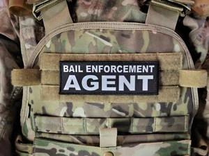 AGENTE DE CUMPLIMIENTO DE FIANZAS 2X6 Parche para Portador de Placas con Gancho Respaldo Bondsman - Imagen 1 de 2