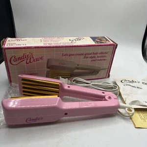 Vintage Candie's Wave Hair Crimping Iron 1980s Pink NOS CHC-186-12 W/box 1988 - Picture 1 of 9