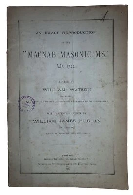 1 of 250, 1896, EXACT REPRODUCTION OF THE "MACNAM MASONIC MS", FREEMASONRY - Image 1 of 4