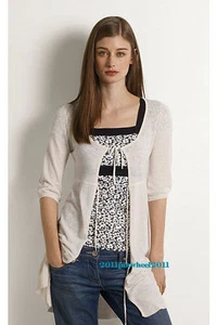 S  Anthropologie Black White Floral "Tuny Buds Tee" Top  - Picture 1 of 7