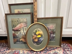 Signed Gail M Powers Floral Watercolor Paintings lot 4 - Picture 1 of 8