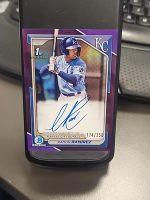 RAMON RAMIREZ 2024 BOWMAN CHROME 1ST AUTOGRAPH PURPLE AUTO /250 - Image 1 of 2