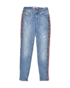 Pantalones de mezclilla ajustados SUPERDRY para mujer desgastados W28 L30 azul algodón AC14 - Imagen 1 de 4