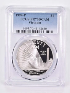 PR70 1994-P DCAM Vietnam Commemorative Silver Dollar PCGS *4249 - Picture 1 of 5
