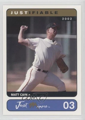 2002 Just Minors Justifiable Matt Cain #3 Rookie RC - Image 1 of 2