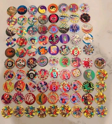 Vintage Pogs Milk Caps Lot – 85 Pieces Includes Dupes All Excellent Condition - Image 1 of 4