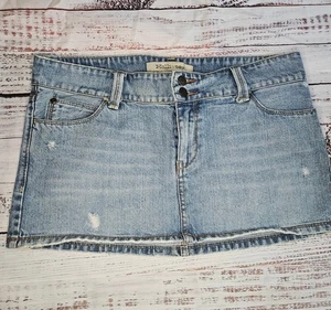 Hollister Denim Micro Minirock Größe 9 helle Waschung abgenutzt - Bild 1 von 10