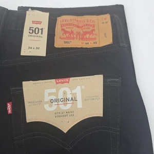 Levis 501 Original Fit Jeans Straight Leg Button Fly 100% Cotton 34x30 - Picture 1 of 7