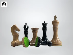 3.9" Zadar Series Minimalist Chessmen Only-Weighted Distress & Ebonised Boxwood - Picture 1 of 10