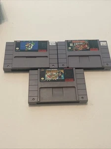 LOT Of 3 SNES Games Mario World, Mario All Stars Donkey Kong - Picture 1 of 6