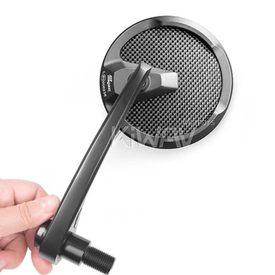 Espejos retrovisores redondos de fibra de carbono real Mamba negro se adapta a Yamaha SMAX TMAX530 Foto 1 de 4