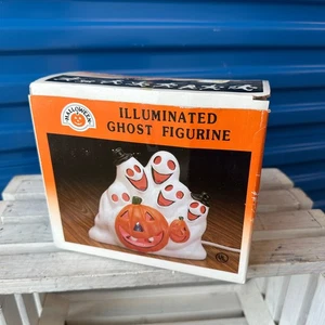Estatuilla de colección de fantasmas y calabaza iluminados de Halloween Jack O Lantern años 80 - Imagen 1 de 7