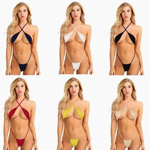 Sexy Femme Mini Bikini Soutien Gorge Micro G-String Set String Lingerie Maillot - Picture 1 of 16