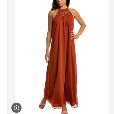 Maxi Vestido Trina Turk Hazel 12 Fiesta Clásico Halter Resort Boho Vacaciones Foto 1 de 4