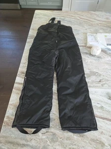 pantaloni da neve unisex grandi isolati neri stile bavaglino - Foto 1 di 3