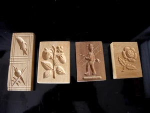 Konvolut 4 alte Springerle Holzmodel handgestochen - Picture 1 of 6