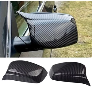 2X Carbon Fiber Mirror Cover Cap For BMW E46 E65 E66 330Ci 745i 750i 750Li 760i - Picture 1 of 10
