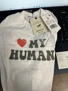 Grayson Pup weißes Hundeshirt - "I love My Human"...BRANDNEU - Bild 1 von 2