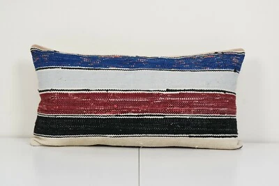 Oriental Boho pillow Kilim pillow cover Chair pillow Small 14" x 26" - Image 1 of 4