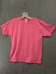 Gildan Heavy Cotton PInk Youth T-Shirt Size M Hi-vis Unmarked NEW! - Picture 1 of 5